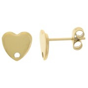 Pendientes corazón 8mm - 304L Dorado Acero inoxidable x2|raw }}