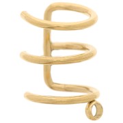 Pendiente de alambre triple 11 mm para la oreja izquierda Acero inoxidable 304 Dorado x1|raw }}