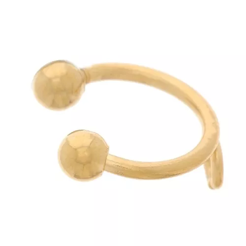 Pendiente fino de 10 mm con bolas desenroscables - Acero inoxidable 304 Dorado x1
