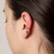 Pendiente fino de 10 mm con bolas desenroscables - Acero inoxidable 304 Dorado x1