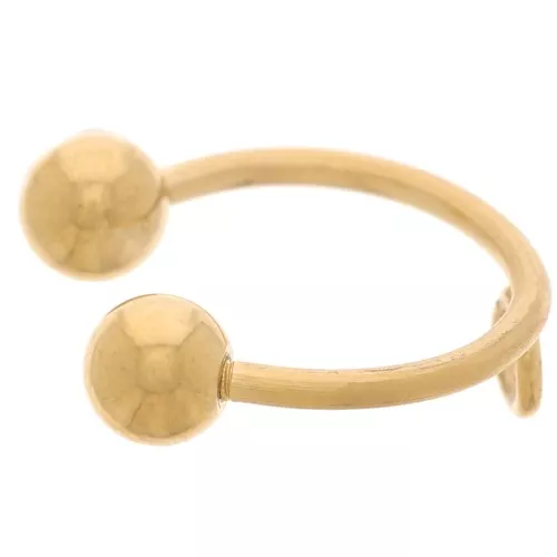 Pendiente fino 12mm con bolas de rosca - Acero Inoxidable 304 Dorado x1