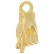 Dije Amuleto de mano Figa - 15x7 mm - Dorado x1