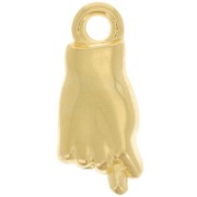 Dije Amuleto de mano Figa - 15x7 mm - Dorado x1