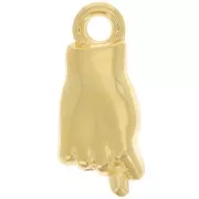 Dije Amuleto de mano Figa - 15x7 mm - Dorado x1