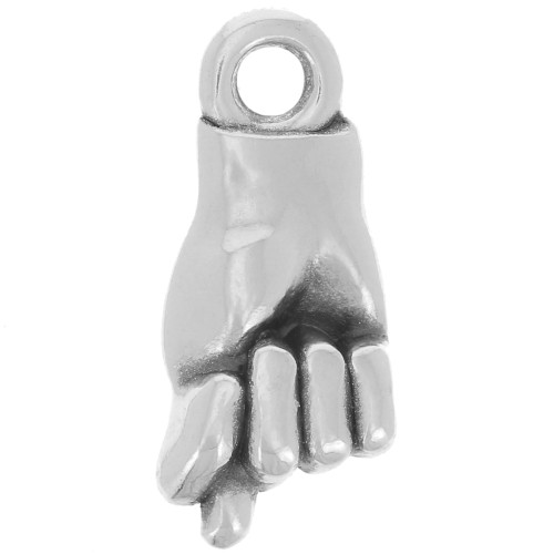 Amuleto de mano Figa - 15x7 mm - Plateado antiguo x1