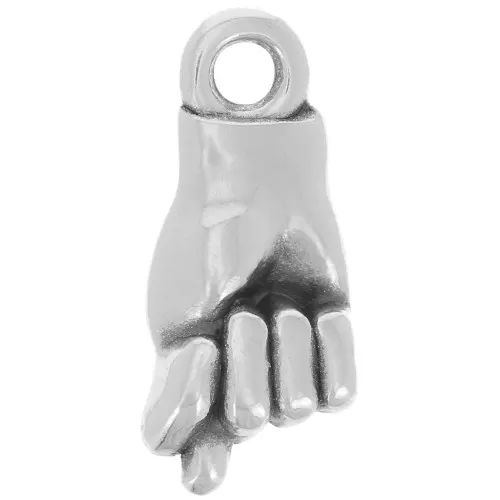 Amuleto de mano Figa - 15x7 mm - Plateado antiguo x1