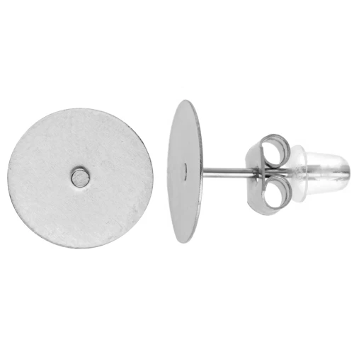 Pendientes de disco de 10 mm - acero inoxidable 303L x20