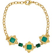 Entrepieza cuadrado étnico 15 mm resina epoxi - chapado en oro - ciruela nacarado