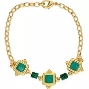 Entrepieza cuadrado étnico 15 mm resina epoxi - chapado en oro - ciruela nacarado