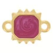 Entrepieza rectangular sol - Chapado en oro fino - Ciruela nacarada