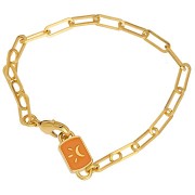 Entrepieza rectangular 16x7 mm motivo luna y resina epoxi - Dorado fino - Ciruela