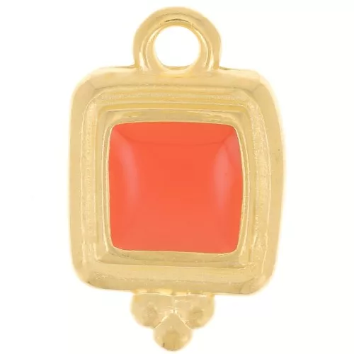 Charm Cuadrado Irregular 15.5x10 mm resina epoxi - Dorado - Jacinto x1