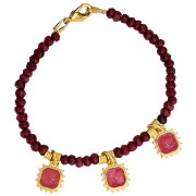 Colgante sol octogonal 12x10 mm - resina epoxi - Chapado en oro - Blanco x1