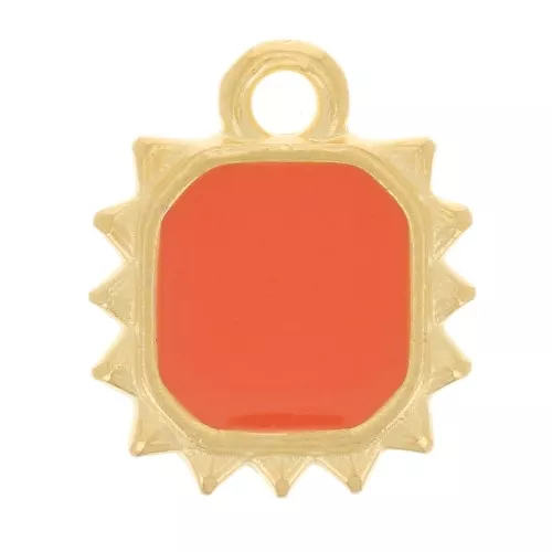 Encanto Sol Octagonal 12x10 mm - resina epoxi - chapado en oro - Jacinto x1