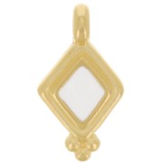charm rombo de 17x9 mm con resina epoxi - Chapado en oro - Blanco x1|raw }}