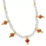 Dij rombo17x9 mm - resina epoxi con efecto vidriera - Chapado en oro - Azul x1