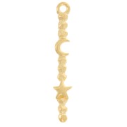 Colgante barra trabajada 30x5 mm motivo luna y estrella - Dorado con oro fino x1|raw }}