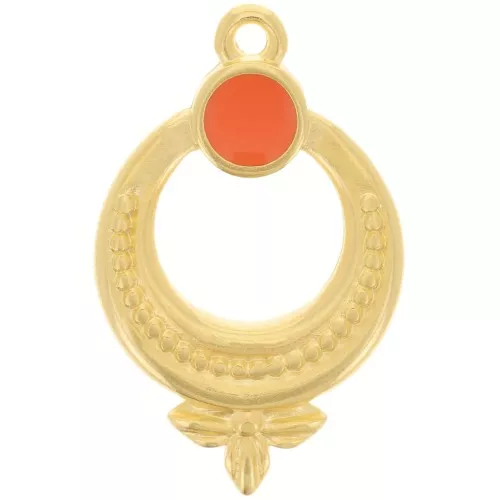 Colgante Étnico Texturizado 15 mm con Resina Epoxi - Dorado Fino - Jacinto x1