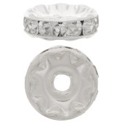 Perla rondel Strass 10 mm plateado/Crystal  x1|raw }}