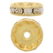 Perla rondel Strass 10 mm dorado/Crystal  x1|raw }}