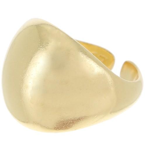 Gran anillo abombado - Talla 55 - Dorado con oro fino x1