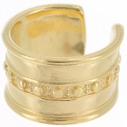 Anillo grande con bolitas - Talla 55 - Dorado con oro fino x1