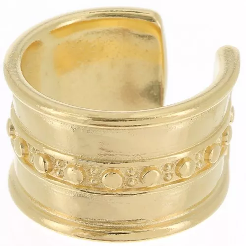 Anillo grande con bolitas - Talla 55 - Dorado con oro fino x1
