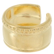 Anillo grande abombado - efecto cuerda trenzada - Talla 54 - Dorado x1