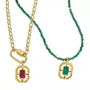 Colgante Octágono Texturado 21x13 mm resina epoxi - Dorado - Jacinto x1