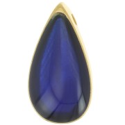 Colgante gota 17x9 mm resina epoxi efecto vidriera - Dorado - Azul x1|raw }}