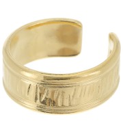 Anillo estriado grande - Talla 63 - Dorado con oro fino x1|raw }}