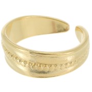 Anillo grande texturado - Talla 55 - Dorado x1