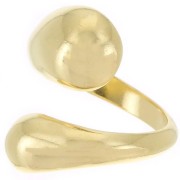 Anillo grande abombado - Talla 56 - Dorado con oro fino x1