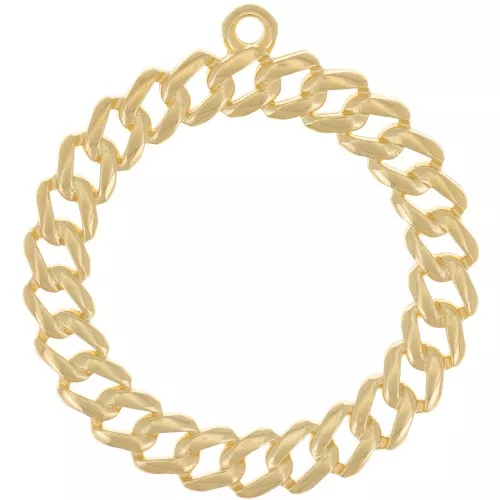 Colgante redondo con efecto cadena 29 mm - Dorado x1