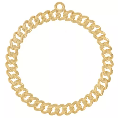 Colgante redondo con efecto cadena 44 mm - Dorado x1