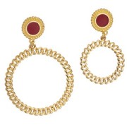 Colgante redondo con efecto cadena 44 mm - Dorado x1