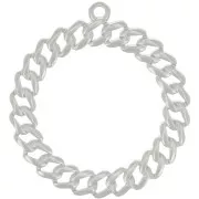 Colgante redondo con efecto cadena 29 mm - Plateado x1