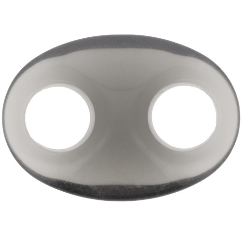 Eslabón acrílico para granos de café 32x23 mm - Gris transparente x1