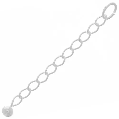 Bola Rombo Malla Extensión Cadena 50 mm - Plata 925 x10