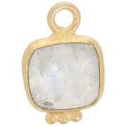 Dije cuadrado 11x7mm Gemstone Charm - Dorado oro fino - Moonstone|raw }}