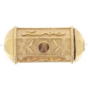 Cilindro de perlas exclusivdad Perles&Co - Gema 25x12 mm Dorado oro Ojo de tigre