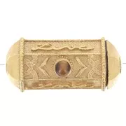 Cilindro de perlas exclusivdad Perles&Co - Gema 25x12 mm Dorado oro Ojo de tigre