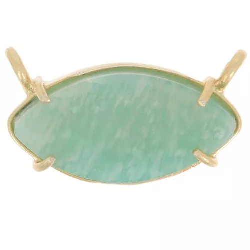Colgante navette 21x13 mm gema - Chapado en oro - Amazonita x1