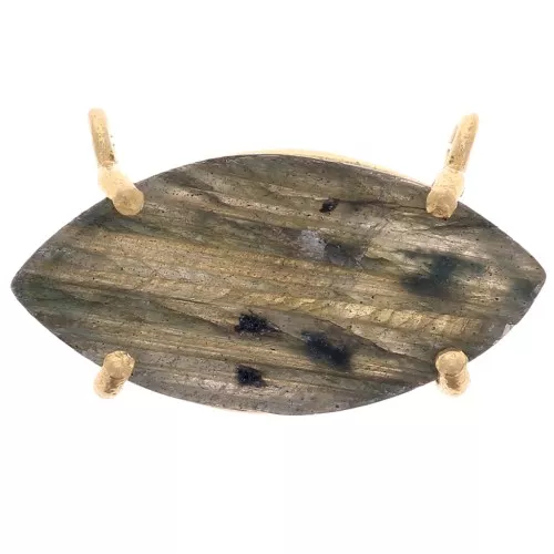 Colgante lanzadera 21x13 mm - Chapado en oro - Labradorita x1