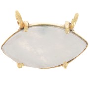 Colgante gema navette 21x13 mm - Chapado en oro - Piedra luna x1
