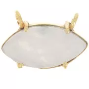 Colgante gema navette 21x13 mm - Chapado en oro - Piedra luna x1