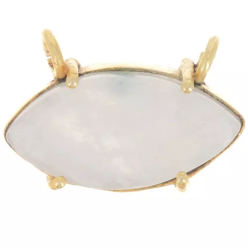 Colgante gema navette 21x13 mm - Chapado en oro - Piedra luna x1