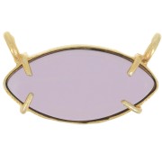 Colgante navette de cristal 21x13 mm - Dorado con oro fino - imitación Amatista x1