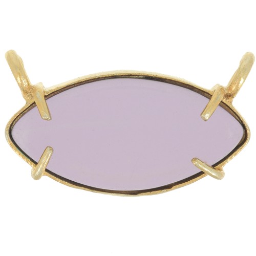 Colgante navette de cristal 21x13 mm - Dorado con oro fino - imitación Amatista x1