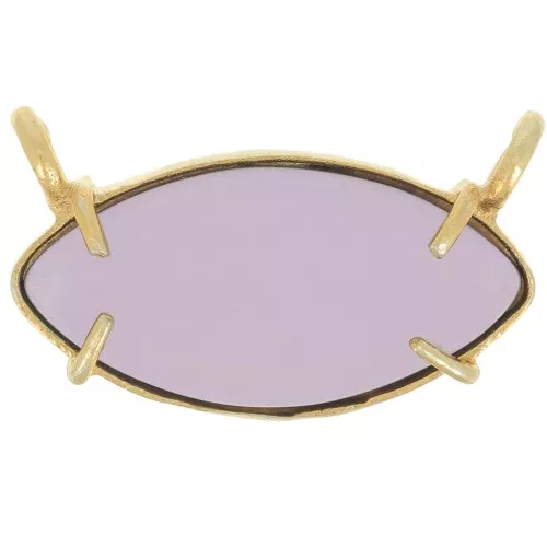 Colgante navette de cristal 21x13 mm - Dorado con oro fino - imitación Amatista x1
